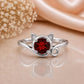 Sterling Silver Red CZ Cat Ring, Round Cut Animal Jewelry, Promise Ring