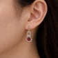 Sterling Silver Garnet Cat Dangle Earrings, Animal Silhouette Jewelry, Pet Lover Gift