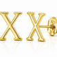 Sterling Silver Letter X Stud Earrings, Minimalist Alphabet Personalization Jewelry