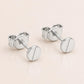 Sterling Silver Screw Stud Earrings, Minimalist Industrial Hardware Jewelry