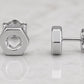 Sterling Silver Hex Nut Stud Earrings, Minimalist Geometric Industrial Jewelry