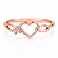 Sterling Silver Heart Ring, CZ Infinity Band, Dainty Love Promise Ring