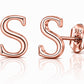 Sterling Silver Letter S Stud Earrings, Minimalist Alphabet Jewelry