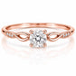 925 Sterling Silver Infinity Twist Ring, Round CZ Solitaire Engagement Promise Ring