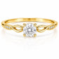 925 Sterling Silver Infinity Twist Ring, Round CZ Solitaire Engagement Promise Ring