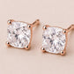 Cushion Cut CZ Stud Earrings, 925 Sterling Silver, Diamond Look, Solitaire Minimalist Studs