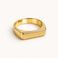 Minimalist Sterling Silver Signet Ring, Modern Rectangle Statement Band