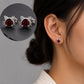 Sterling Silver Garnet Cat Stud Earrings, Animal Lover Jewelry Gift