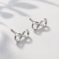 925 Sterling Silver Infinity Stud Earrings, Minimalist Symbol, Everyday Unisex Jewelry