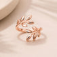 925 Sterling Silver Leaf Vine Ring, Adjustable Botanical Nature Jewelry