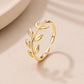 Sterling Silver Leaf Wrap Ring, Adjustable Botanical Nature Jewelry