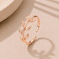 Sterling Silver Leaf Wrap Ring, Adjustable Botanical Nature Jewelry
