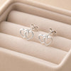 925 Sterling Silver Double Heart Stud Earrings, Minimalist Love Studs, Romantic Gift