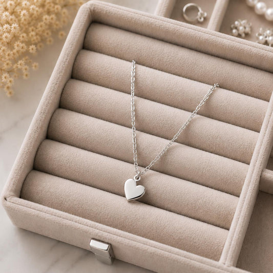 925 Sterling Silver Heart Pendant Necklace, Dainty Love Charm, Minimalist Everyday Jewelry