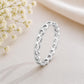 Sterling Silver Heart Eternity Ring, Minimalist Stackable Love Band