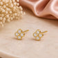 925 Sterling Silver CZ Flower Stud Earrings, Dainty Floral Minimalist Sparkle