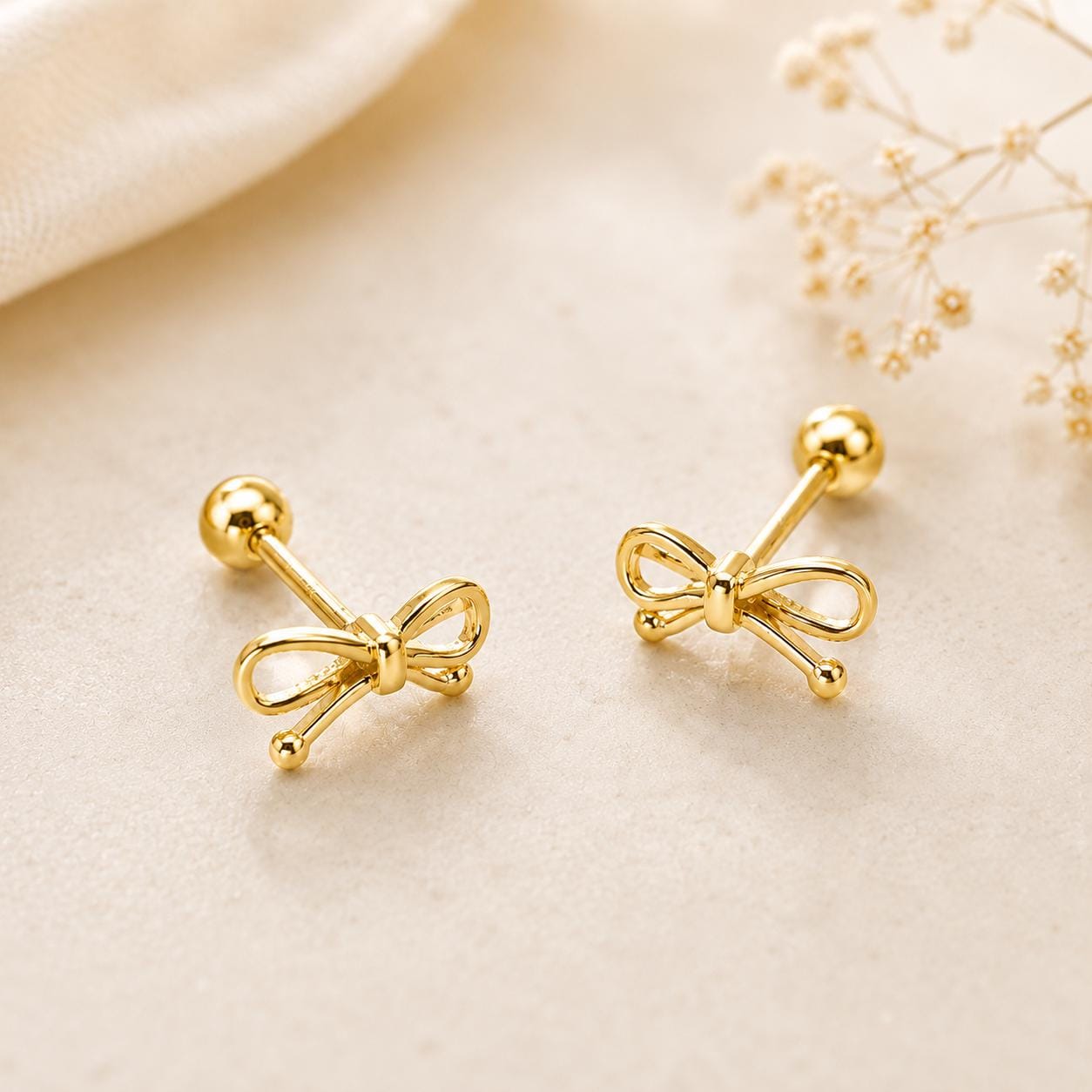 925 Sterling Silver Bow Stud Earrings, Minimalist Dainty Everyday Jewelry