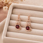 Sterling Silver Garnet Cat Dangle Earrings, Animal Silhouette Jewelry, Pet Lover Gift