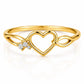 Sterling Silver Heart Ring, CZ Infinity Band, Dainty Love Promise Ring