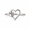 Sterling Silver Paw Heart Ring, Pet Memorial Jewelry, Minimalist Animal Lover Gift