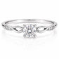925 Sterling Silver Infinity Twist Ring, Round CZ Solitaire Engagement Promise Ring