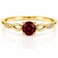 925 Sterling Silver Garnet Infinity Twist Ring, Minimalist January Birthstone