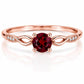 925 Sterling Silver Garnet Infinity Twist Ring, Minimalist January Birthstone