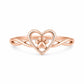 Sterling Silver Paw Print Heart Ring, Infinity Band, Pet Lover Jewelry