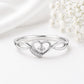 Sterling Silver Heart Ring, Infinity Band, Cubic Zirconia, Dainty Promise Ring