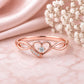 Sterling Silver Heart Ring, Infinity Band, Cubic Zirconia, Dainty Promise Ring