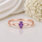 925 Sterling Silver Oval Amethyst Infinity Ring, February Birthstone, Dainty Purple Gemstone