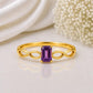 Sterling Silver Emerald Cut Amethyst Infinity Ring, February Birthstone Jewelry