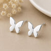 Sterling Silver Butterfly Stud Earrings: Minimalist Insect Jewelry