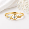 925 Sterling Silver Moissanite Leaf Vine Ring, Nature Inspired Minimalist Engagement