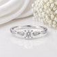 925 Sterling Silver Moissanite Engagement Ring, Round Cut Leaf Vine Nature Inspired Dainty Ring