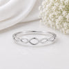 925 Sterling Silver Infinity Twist Ring, Minimalist Dainty Band, Stackable Promise Jewelry