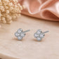 925 Sterling Silver CZ Flower Stud Earrings, Dainty Floral Minimalist Sparkle