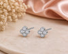 925 Sterling Silver CZ Flower Stud Earrings, Dainty Floral Minimalist Sparkle