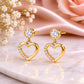 Sterling Silver CZ Heart Drop Earrings, Dainty Dangle Studs, Romantic Minimalist Jewelry