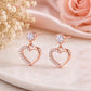 Sterling Silver CZ Heart Drop Earrings, Dainty Dangle Studs, Romantic Minimalist Jewelry