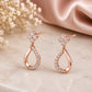 Sterling Silver CZ Teardrop Dangle Earrings, Floral Studs, Dainty Sparkle, Elegant Feminine Jewelry