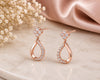 Sterling Silver CZ Teardrop Dangle Earrings, Floral Studs, Dainty Sparkle, Elegant Feminine Jewelry