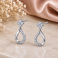 Sterling Silver CZ Teardrop Dangle Earrings, Floral Studs, Dainty Sparkle, Elegant Feminine Jewelry