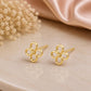 925 Sterling Silver Open Flower Stud Earrings, Minimalist Floral Everyday Jewelry