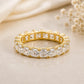 925 Sterling Silver Princess Cut CZ Eternity Ring, Stackable Bridal Band