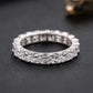 925 Sterling Silver Princess Cut CZ Eternity Ring, Stackable Bridal Band