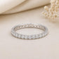 925 Sterling Silver CZ Eternity Ring, Round Cut Band, Stackable Wedding Anniversary Bridal Jewelry