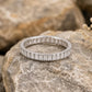Sterling Silver Emerald Cut CZ Full Eternity Band Ring, Minimalist Bridal Anniversary Ring