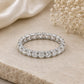 925 Sterling Silver Round CZ Full Eternity Band, Stackable Anniversary Bridal Ring