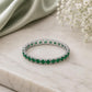 925 Sterling Silver Emerald Green CZ Full Eternity Ring, Stackable Wedding Band Gift